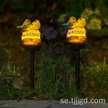 Solar Dual Bird Harts Ground Plug in Lamp